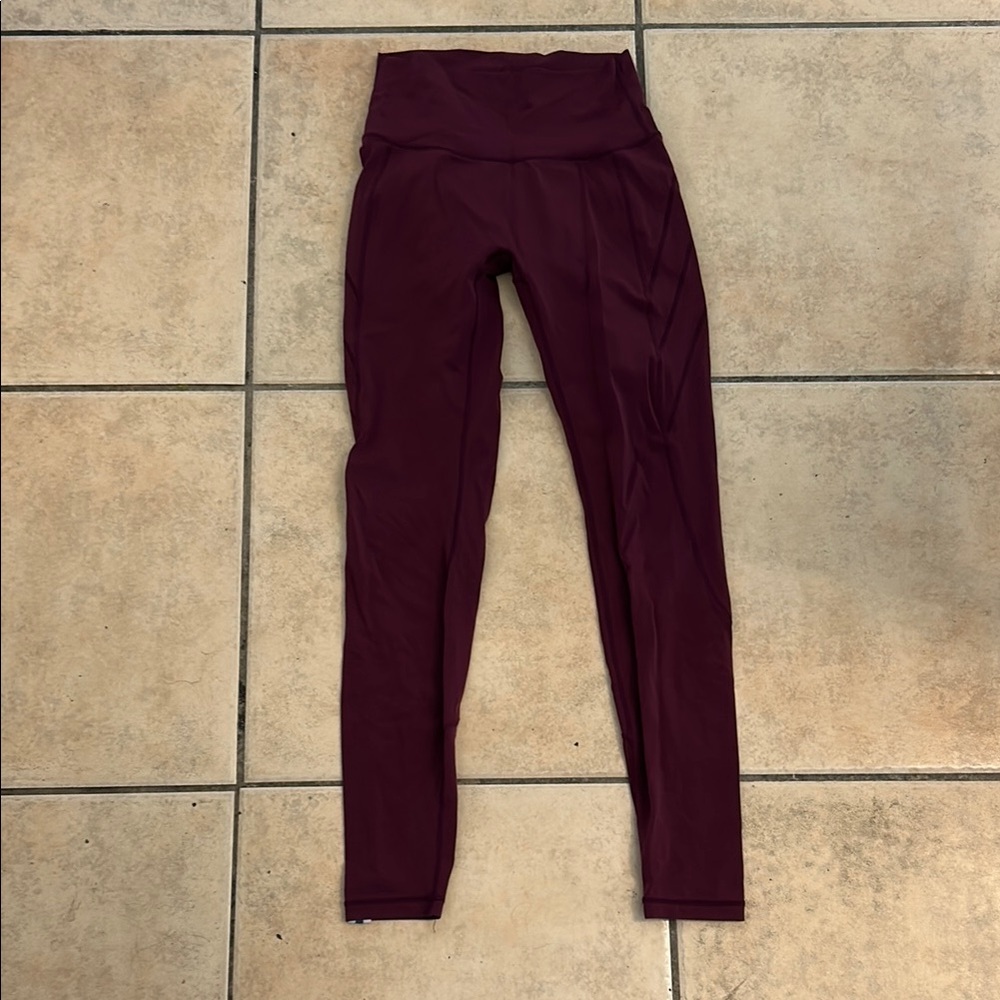 Burgundy High-Waisted Leggings